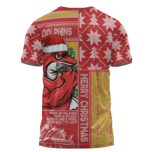 Redcliffe Dolphins T-Shirt Christmas Magic Knit Style Winter Glow