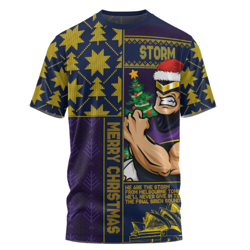 Melbourne Storm T-Shirt Christmas Magic Knit Style Winter Glow