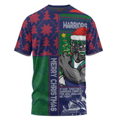 New Zealand Warriors T-Shirt Christmas Magic Knit Style Winter Glow