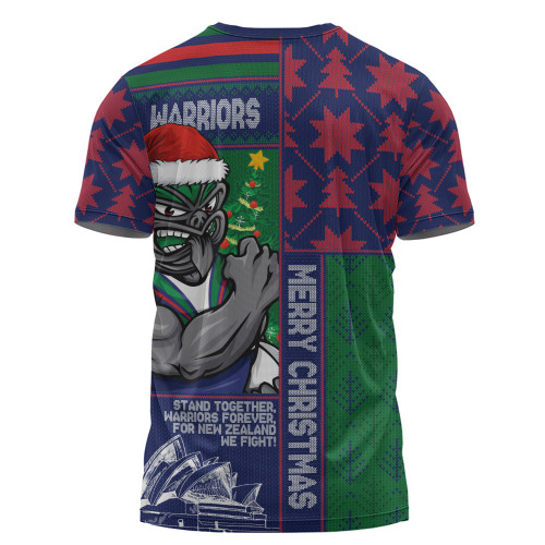 New Zealand Warriors T-Shirt Christmas Magic Knit Style Winter Glow New Zealand Warriors T-Shirt Christmas Magic Knit Style Winter Glow