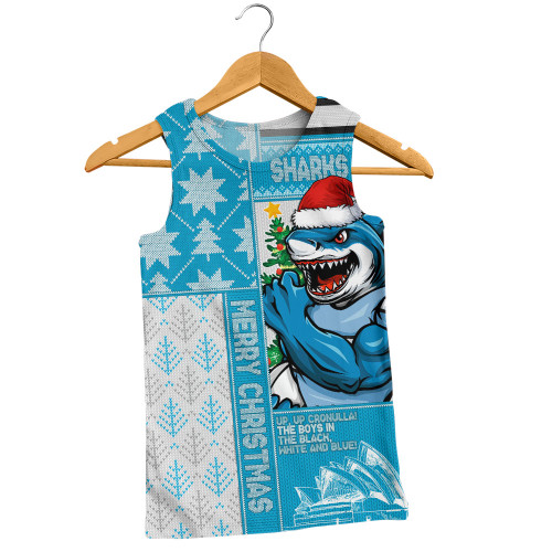 Cronulla-Sutherland Sharks Men Singlet Christmas Magic Knit Style Winter Glow Cronulla-Sutherland Sharks Men Singlet Christmas Magic Knit Style Winter Glow