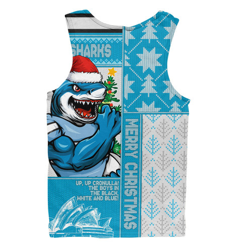 Cronulla-Sutherland Sharks Men Singlet Christmas Magic Knit Style Winter Glow