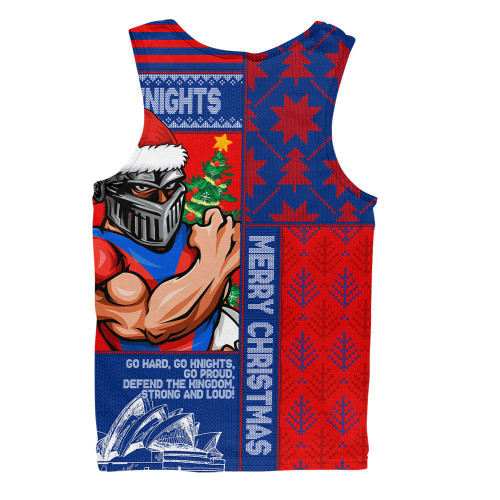 Newcastle Knights Men Singlet Christmas Magic Knit Style Winter Glow