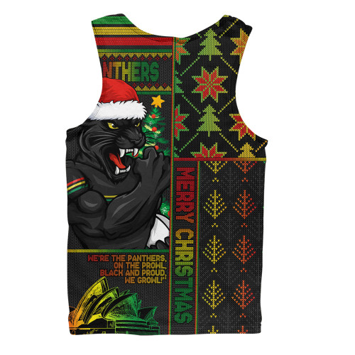 Penrith Panthers Men Singlet Christmas Magic Knit Style Winter Glow Penrith Panthers Men Singlet Christmas Magic Knit Style Winter Glow