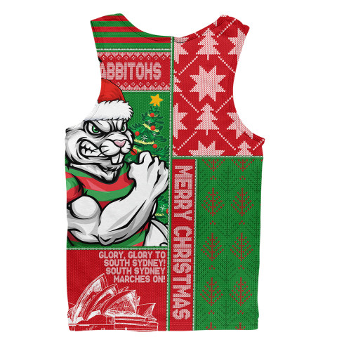 South Sydney Rabbitohs Men Singlet Christmas Magic Knit Style Winter Glow