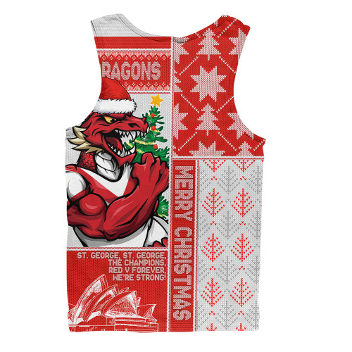 St. George Illawarra Dragons Men Singlet Christmas Magic Knit Style Winter Glow St. George Illawarra Dragons Men Singlet Christmas Magic Knit Style Winter Glow