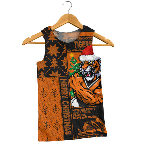 Wests Tigers Men Singlet Christmas Magic Knit Style Winter Glow