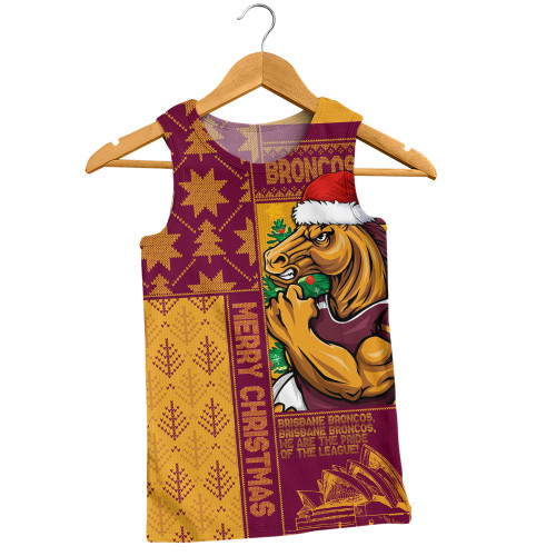Brisbane Broncos Men Singlet Christmas Magic Knit Style Winter Glow
