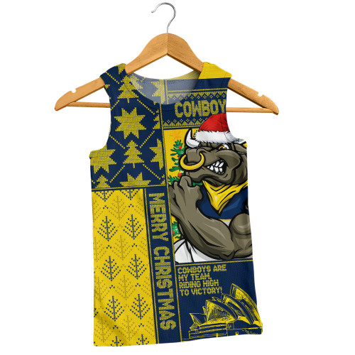 North Queensland Cowboys Men Singlet Christmas Magic Knit Style Winter Glow