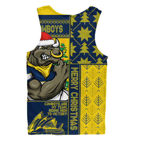 North Queensland Cowboys Men Singlet Christmas Magic Knit Style Winter Glow