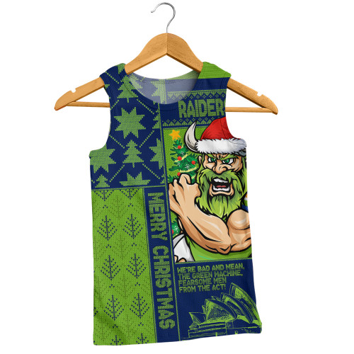 Canberra Raiders Men Singlet Christmas Magic Knit Style Winter Glow Canberra Raiders Men Singlet Christmas Magic Knit Style Winter Glow