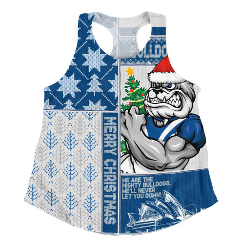 Canterbury-Bankstown Bulldogs Women Racerback Singlet Christmas Magic Knit Style Winter Glow