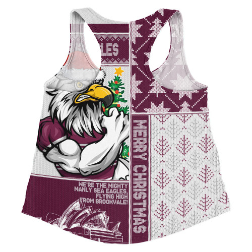 Manly Warringah Sea Eagles Women Racerback Singlet Christmas Magic Knit Style Winter Glow Manly Warringah Sea Eagles Women Racerback Singlet Christmas Magic Knit Style Winter Glow