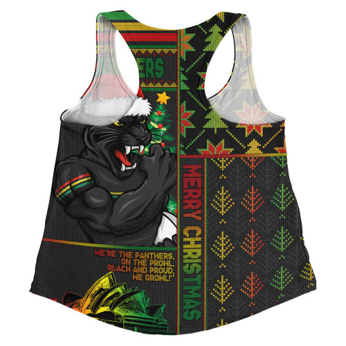 Penrith Panthers Women Racerback Singlet Christmas Magic Knit Style Winter Glow