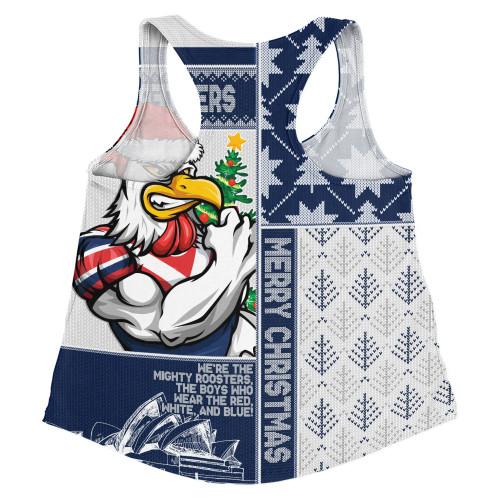 Sydney Roosters Women Racerback Singlet Christmas Magic Knit Style Winter Glow
