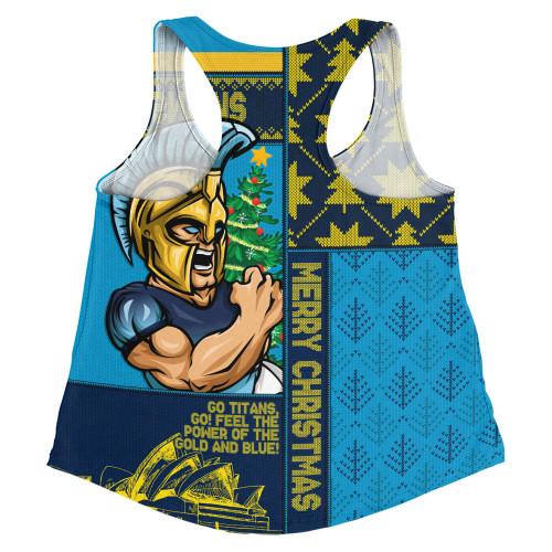 Gold Coast Titans Women Racerback Singlet Christmas Magic Knit Style Winter Glow