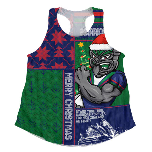 New Zealand Warriors Women Racerback Singlet Christmas Magic Knit Style Winter Glow
