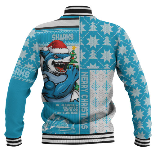 Cronulla-Sutherland Sharks Baseball Jacket Christmas Magic Knit Style Winter Glow Cronulla-Sutherland Sharks Baseball Jacket Christmas Magic Knit Style Winter Glow