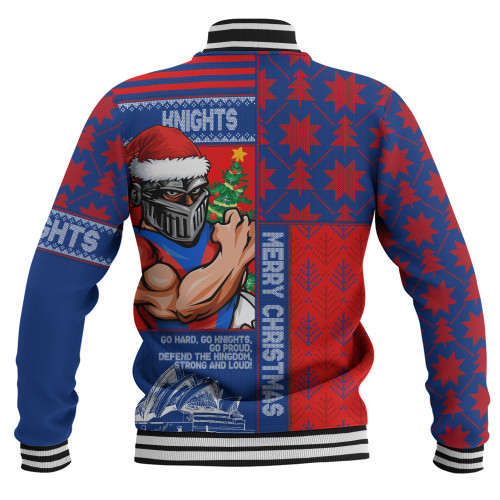Newcastle Knights Baseball Jacket Christmas Magic Knit Style Winter Glow