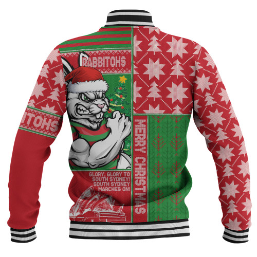 South Sydney Rabbitohs Baseball Jacket Christmas Magic Knit Style Winter Glow