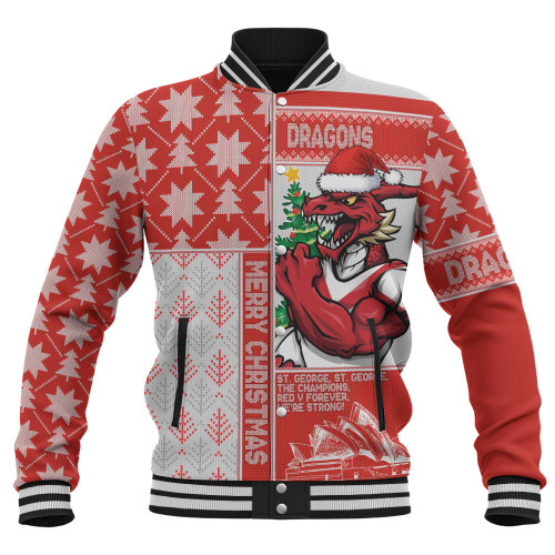 St. George Illawarra Dragons Baseball Jacket Christmas Magic Knit Style Winter Glow St. George Illawarra Dragons Baseball Jacket Christmas Magic Knit Style Winter Glow