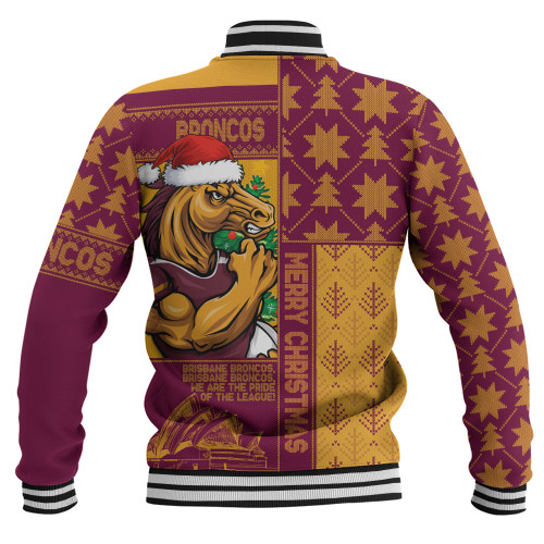 Brisbane Broncos Baseball Jacket Christmas Magic Knit Style Winter Glow