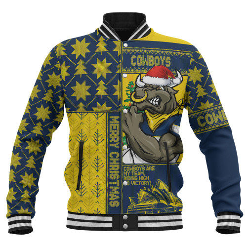 North Queensland Cowboys Baseball Jacket Christmas Magic Knit Style Winter Glow