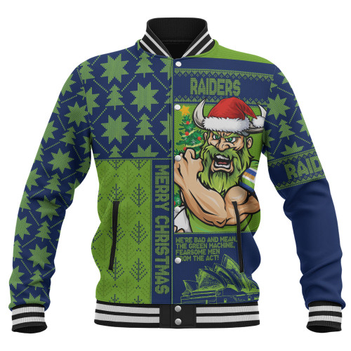 Canberra Raiders Baseball Jacket Christmas Magic Knit Style Winter Glow