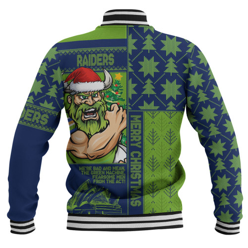 Canberra Raiders Baseball Jacket Christmas Magic Knit Style Winter Glow