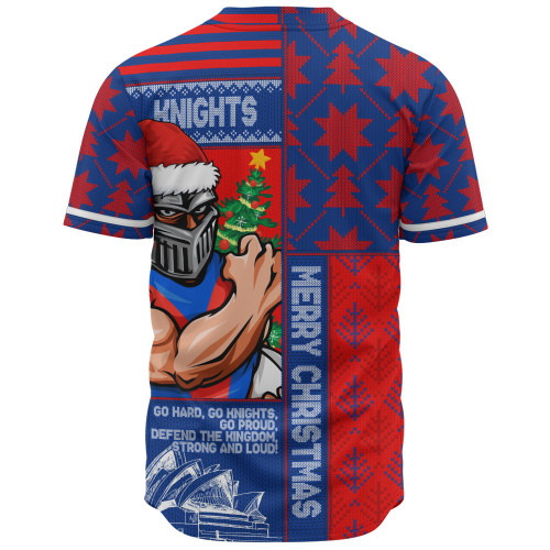 Newcastle Knights Baseball Shirt Christmas Magic Knit Style Winter Glow