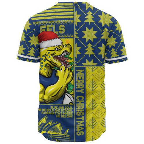 Parramatta Eels Baseball Shirt Christmas Magic Knit Style Winter Glow
