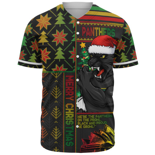 Penrith Panthers Baseball Shirt Christmas Magic Knit Style Winter Glow