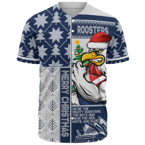 Sydney Roosters Baseball Shirt Christmas Magic Knit Style Winter Glow