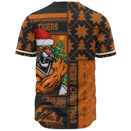 Wests Tigers Baseball Shirt Christmas Magic Knit Style Winter Glow Wests Tigers Baseball Shirt Christmas Magic Knit Style Winter Glow