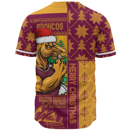 Brisbane Broncos Baseball Shirt Christmas Magic Knit Style Winter Glow Brisbane Broncos Baseball Shirt Christmas Magic Knit Style Winter Glow