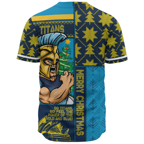 Gold Coast Titans Baseball Shirt Christmas Magic Knit Style Winter Glow