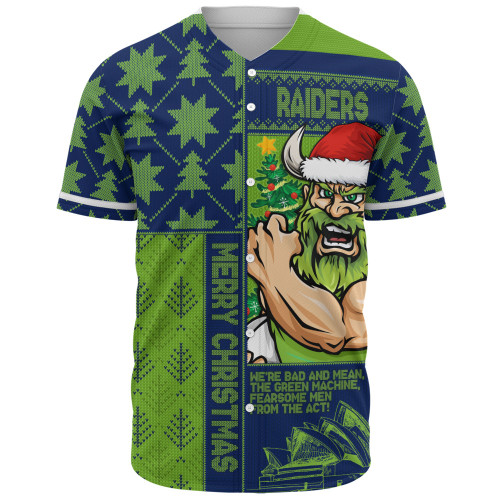 Canberra Raiders Baseball Shirt Christmas Magic Knit Style Winter Glow