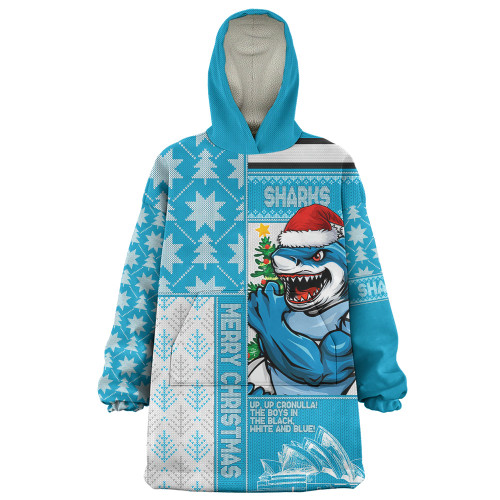 Cronulla-Sutherland Sharks Snug Hoodie Christmas Magic Knit Style Winter Glow
