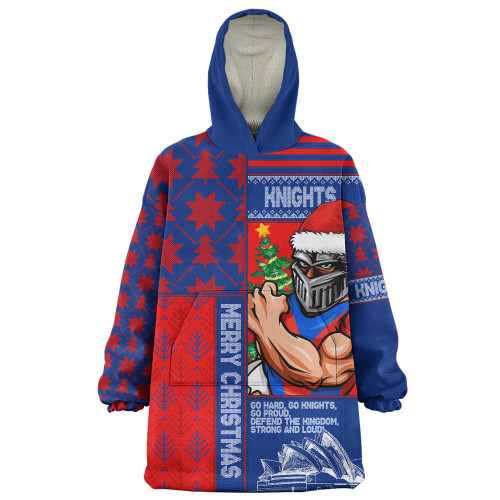 Newcastle Knights Snug Hoodie Christmas Magic Knit Style Winter Glow