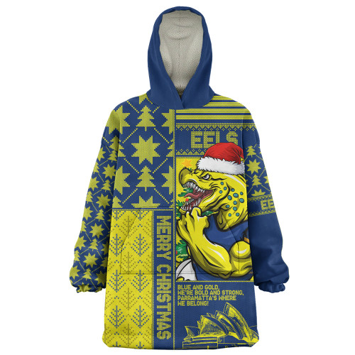 Parramatta Eels Snug Hoodie Christmas Magic Knit Style Winter Glow Parramatta Eels Snug Hoodie Christmas Magic Knit Style Winter Glow