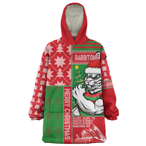 South Sydney Rabbitohs Snug Hoodie Christmas Magic Knit Style Winter Glow