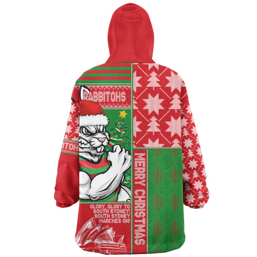 South Sydney Rabbitohs Snug Hoodie Christmas Magic Knit Style Winter Glow