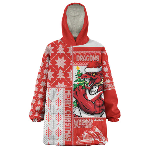 St. George Illawarra Dragons Snug Hoodie Christmas Magic Knit Style Winter Glow St. George Illawarra Dragons Snug Hoodie Christmas Magic Knit Style Winter Glow