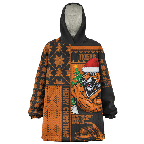 Wests Tigers Snug Hoodie Christmas Magic Knit Style Winter Glow