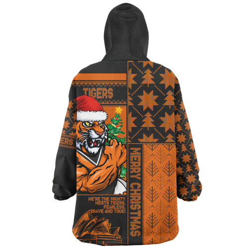 Wests Tigers Snug Hoodie Christmas Magic Knit Style Winter Glow