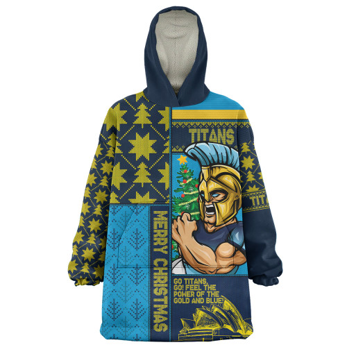 Gold Coast Titans Snug Hoodie Christmas Magic Knit Style Winter Glow