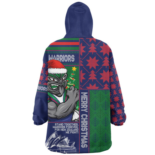 New Zealand Warriors Snug Hoodie Christmas Magic Knit Style Winter Glow