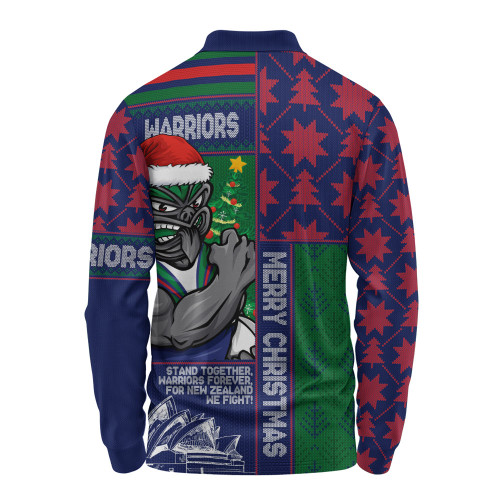 New Zealand Warriors Long Sleeve Polo Shirt Christmas Magic Knit Style Winter Glow New Zealand Warriors Long Sleeve Polo Shirt Christmas Magic Knit Style Winter Glow