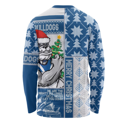 Canterbury-Bankstown Bulldogs Long Sleeve T-shirt Christmas Magic Knit Style Winter Glow