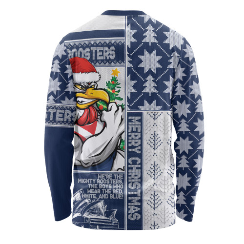 Sydney Roosters Long Sleeve T-shirt Christmas Magic Knit Style Winter Glow